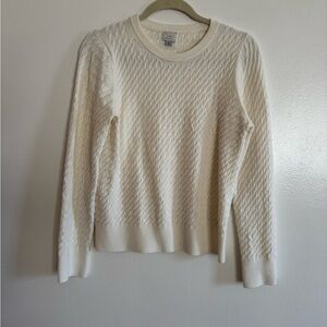 a new day Cream Cable Knit Crewneck Sweater S